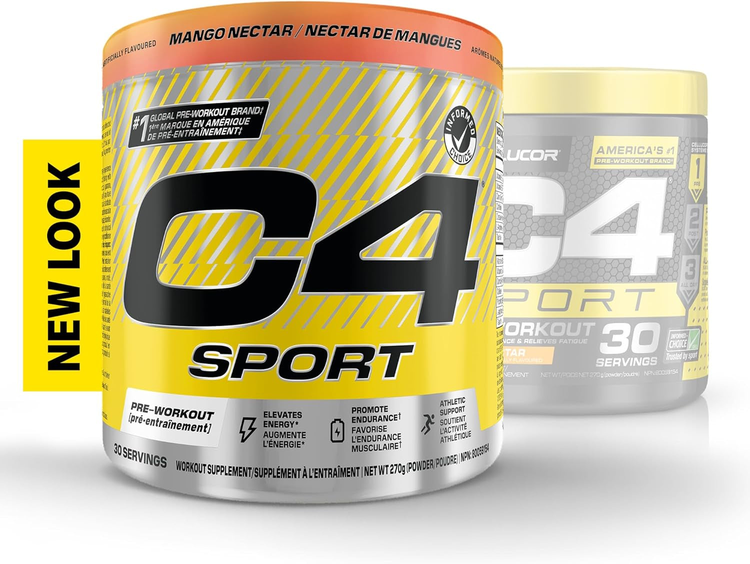 C4 Sport Pre Workout Powder - Preworkout Energy with Creatine, Beta-Alanine, and 135Mg Caffeine - NSF Certified for Sport - Mango Nectar, 30 Servings