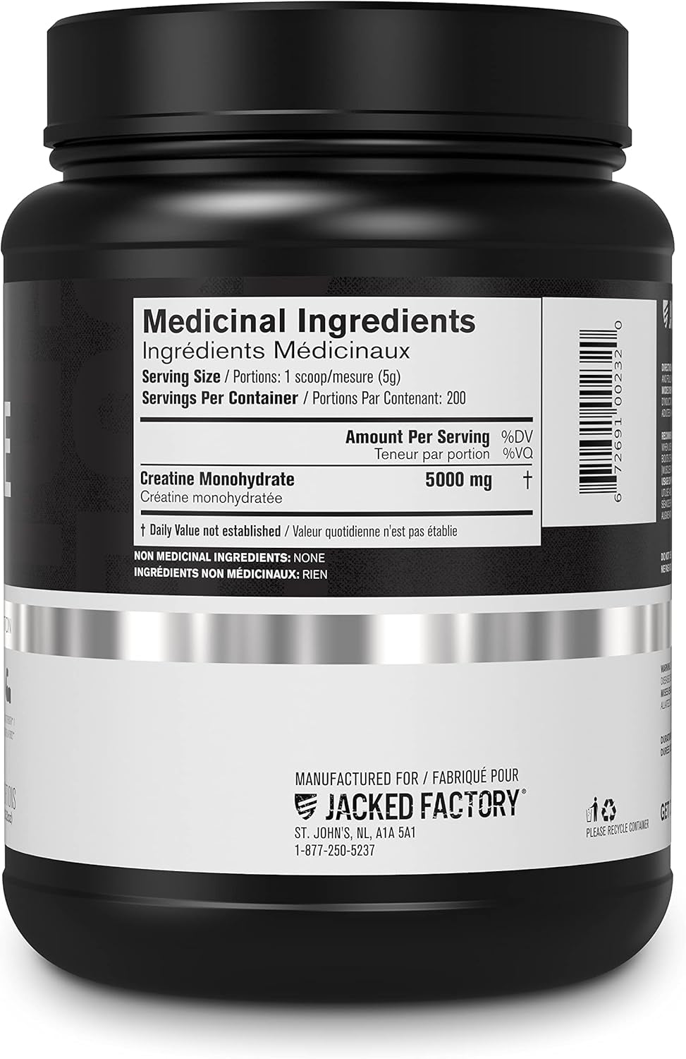 Creatine Monohydrate Powder 1000G - Canadian-Owned Informed Choice Certified Supplement for Increased Muscle Mass*, Improved Strength, Power, & Performance** - 200 Servings, Unflavored