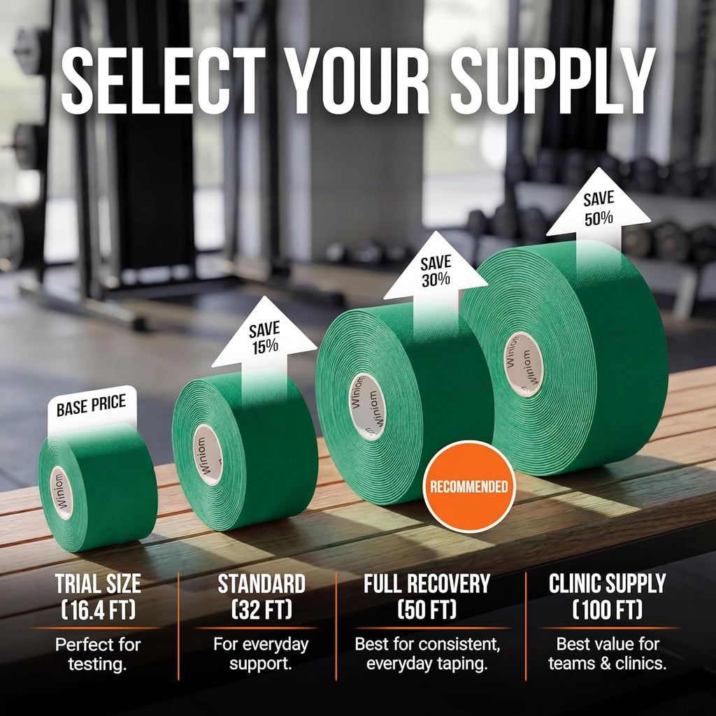 Kinesiology Tape-Incredible Support for Athletic Sports and Recovery+Free Taping Guide - Uncut 2 Inch 16.4 Feet Roll (Forest Green + Free Taping Guide, Pack of 1)