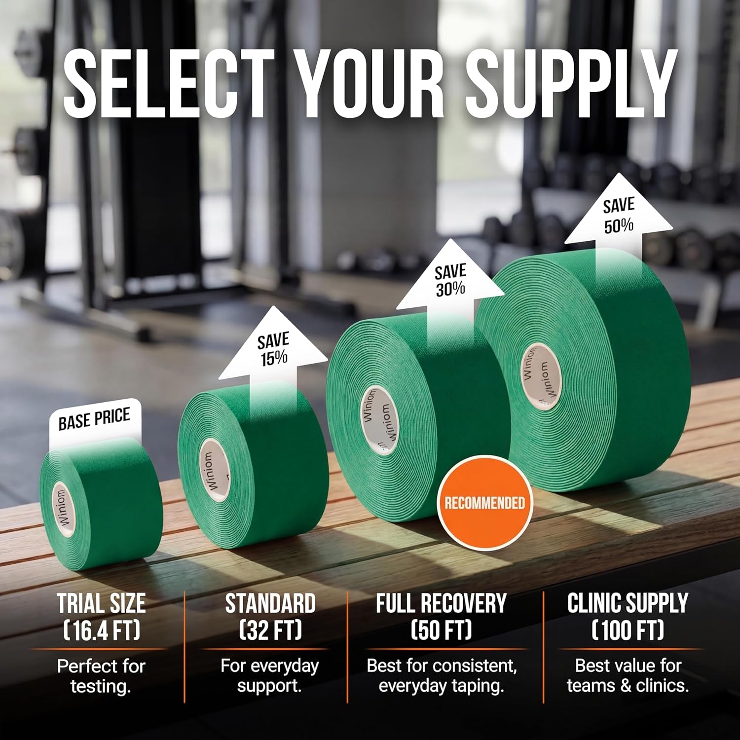 Kinesiology Tape-Incredible Support for Athletic Sports and Recovery+Free Taping Guide - Uncut 2 Inch 16.4 Feet Roll (Forest Green + Free Taping Guide, Pack of 1)