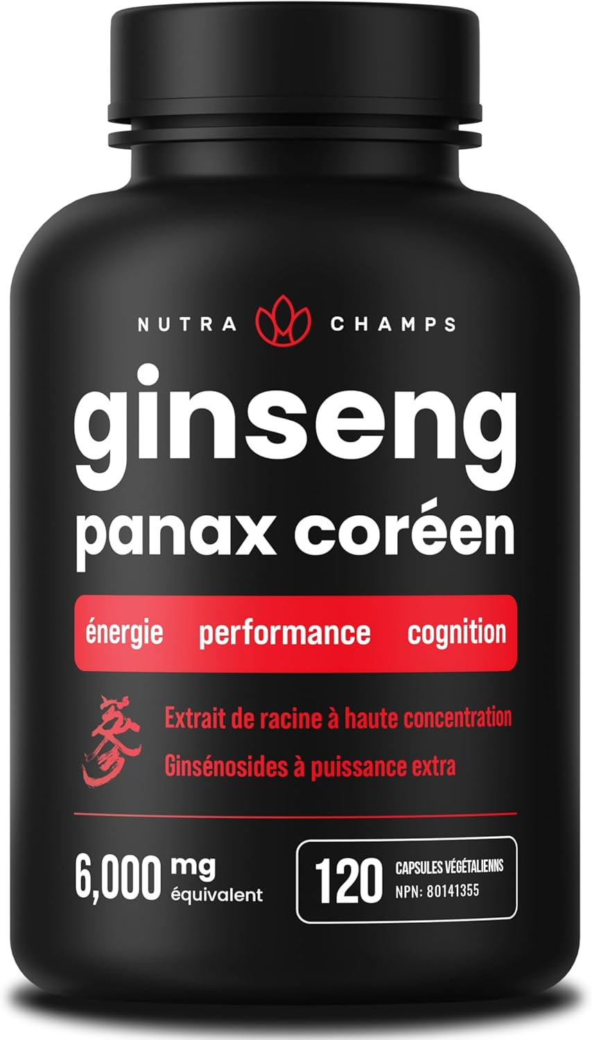 Korean Red Panax Ginseng 5325Mg per Serving | 10:1 Ginseng Root Extract with 5% Ginsenosides for Energy, Focus & Performance | Ginseng Supplement with Korean Panax Ginseng Capsules | Vegan & Non-Gmo | 120 Capsules