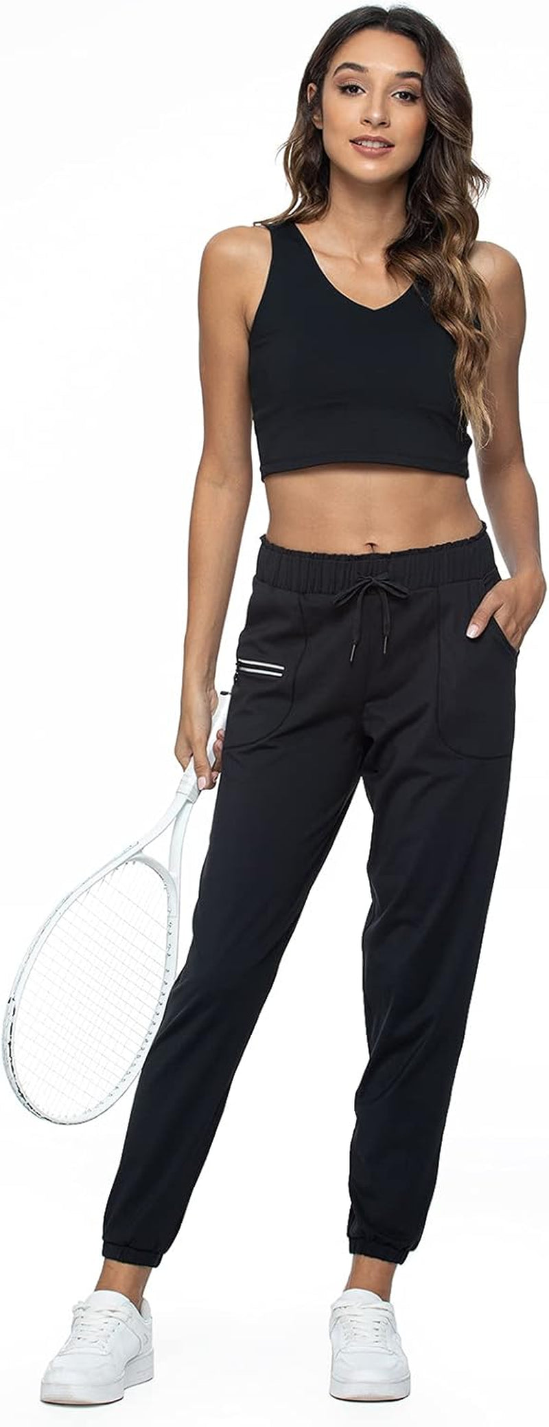 Joggers for Women with Pockets Elastic Waist Workout Sport Gym Pants Comfy Lounge Yoga Running Pants