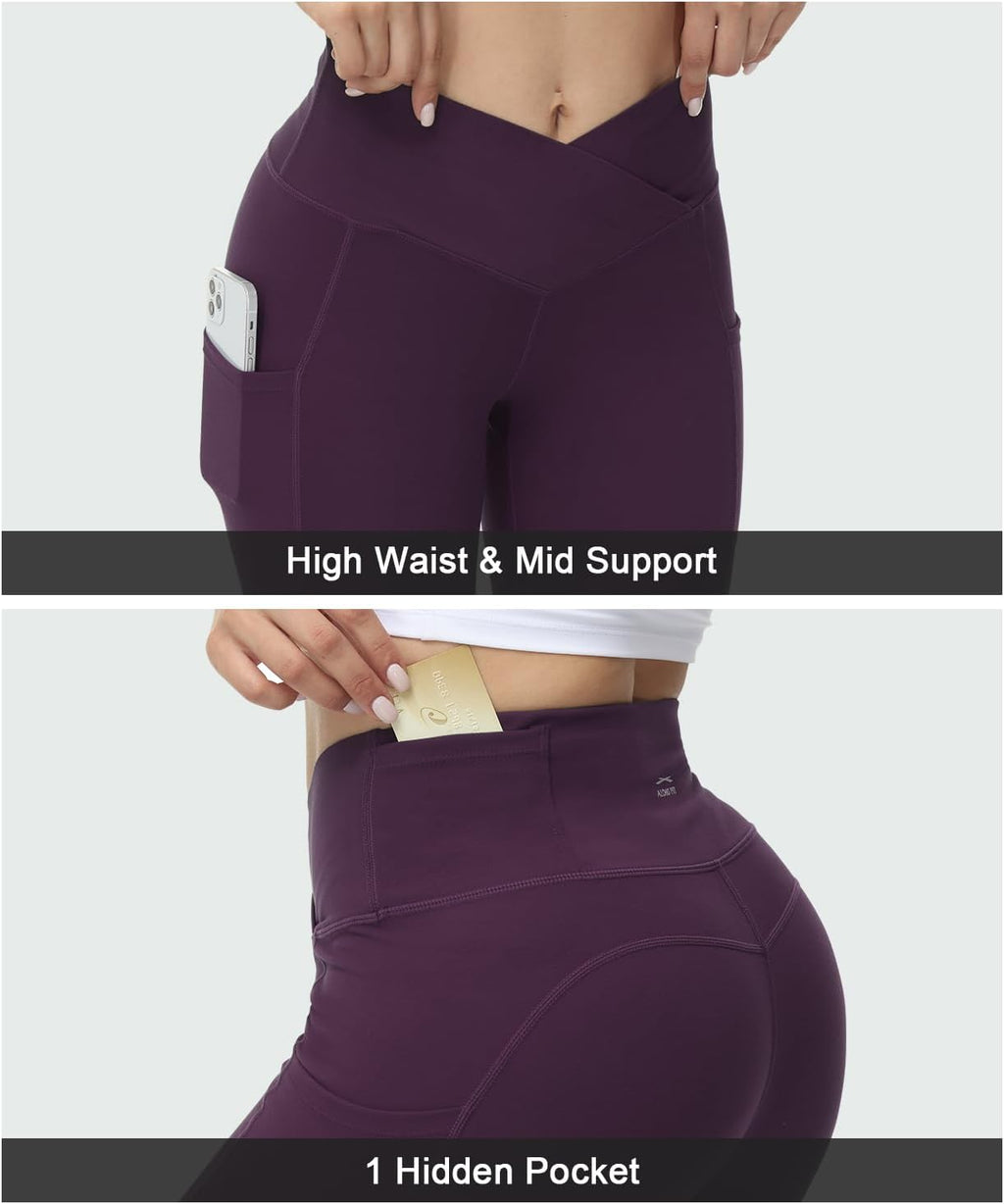 Leggings for Women with 3 Pockets Buttery Soft High Waisted Yoga Pants Non-See-Through Full-Length Tights