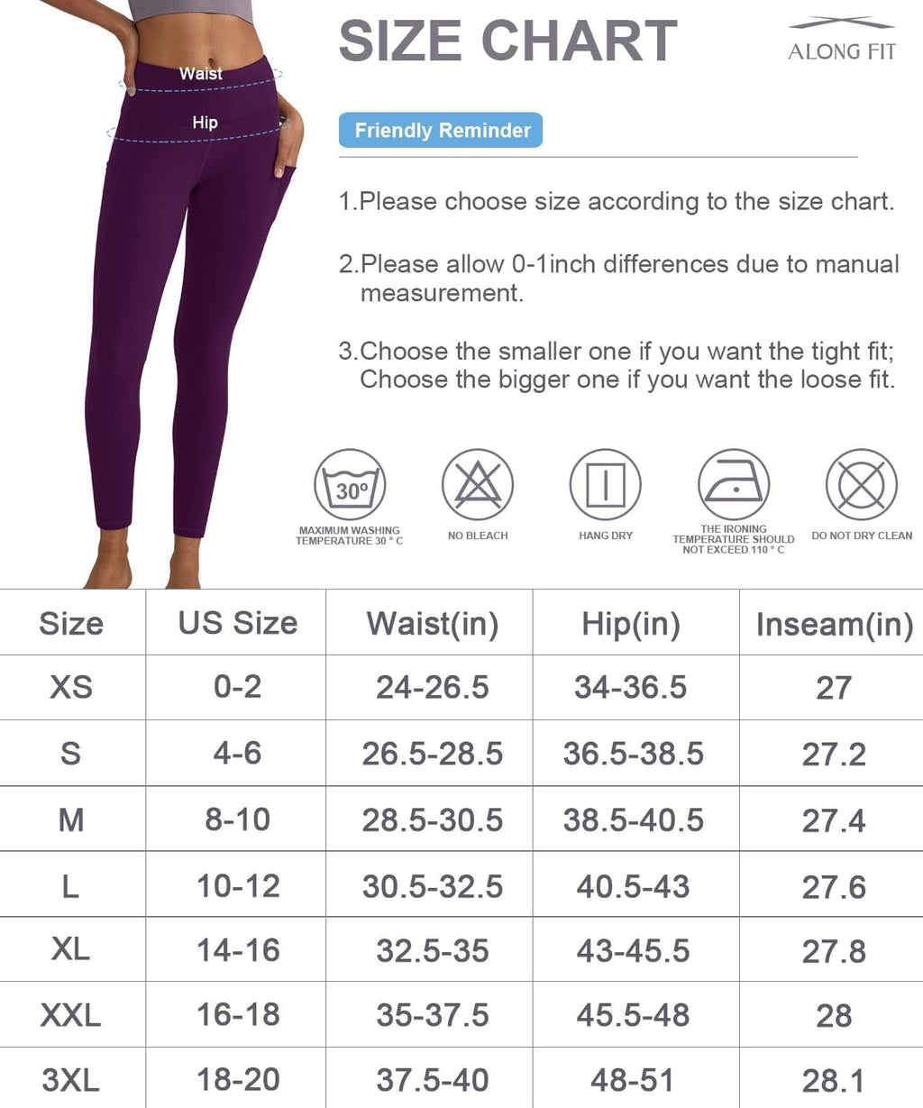 Leggings for Women with 3 Pockets Buttery Soft High Waisted Yoga Pants Non-See-Through Full-Length Tights