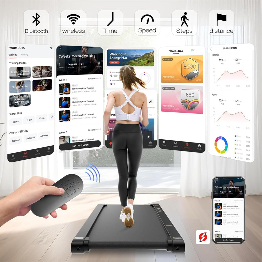 4 in 1 Walking Vibration Pad Treadmill, Walking Treadmill Pad for Home with Remote Control and APP