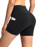 High Waist Yoga Shorts with Pockets Biker Shorts for Women Running Workout Shorts Leggings