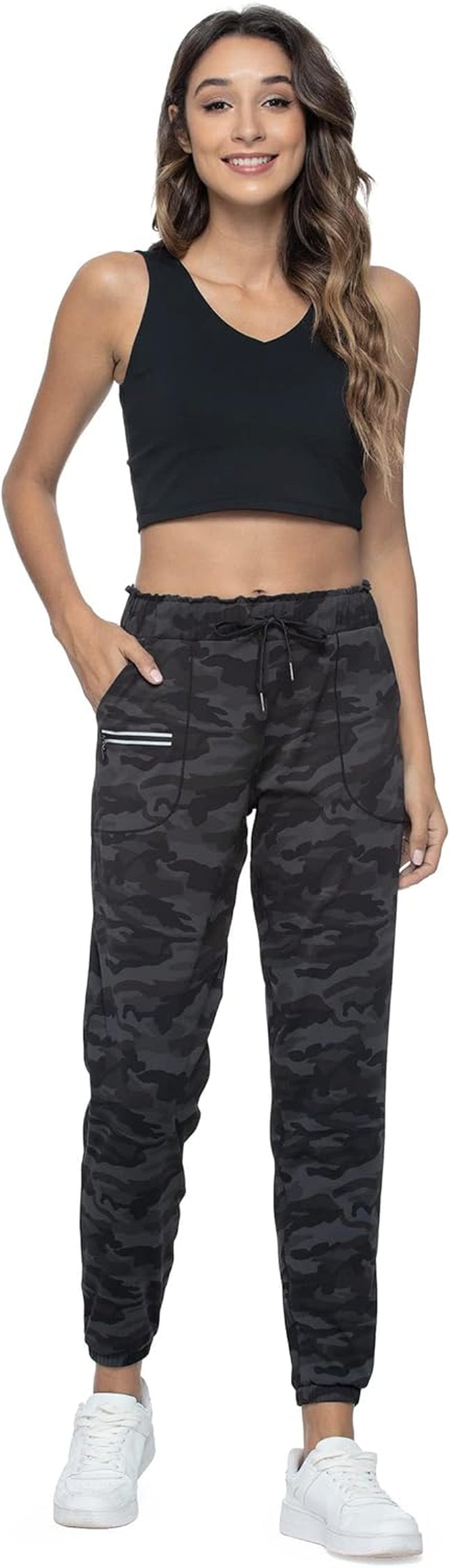 Joggers for Women with Pockets Elastic Waist Workout Sport Gym Pants Comfy Lounge Yoga Running Pants