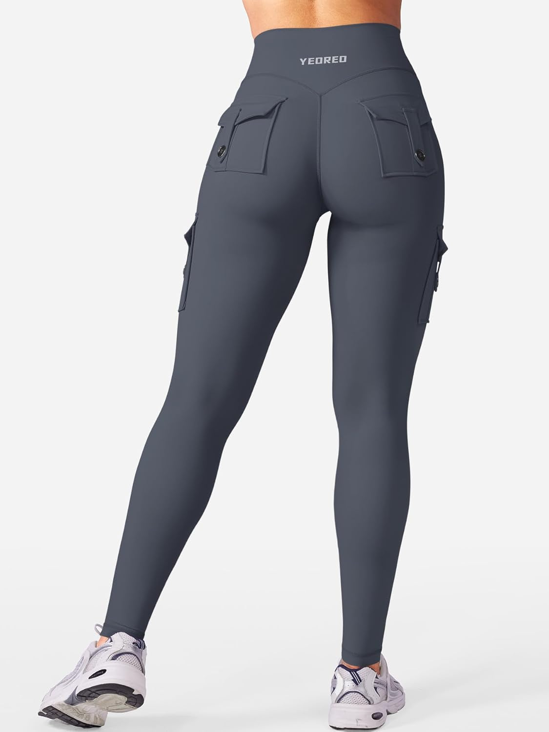 Workout Cargo Leggings with Pockets for Women No Front Seam Hidden Scrunch Hedda Leggings Compression Gym Yoga Pants