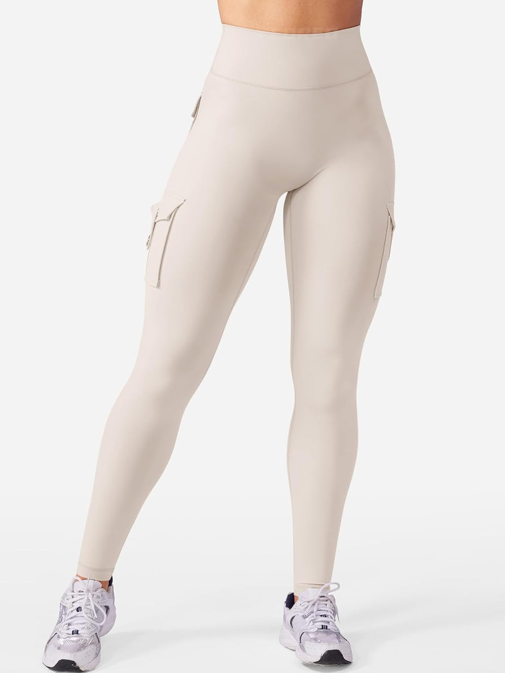 Workout Cargo Leggings with Pockets for Women No Front Seam Hidden Scrunch Hedda Leggings Compression Gym Yoga Pants