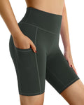 High Waist Yoga Shorts with Pockets Biker Shorts for Women Running Workout Shorts Leggings