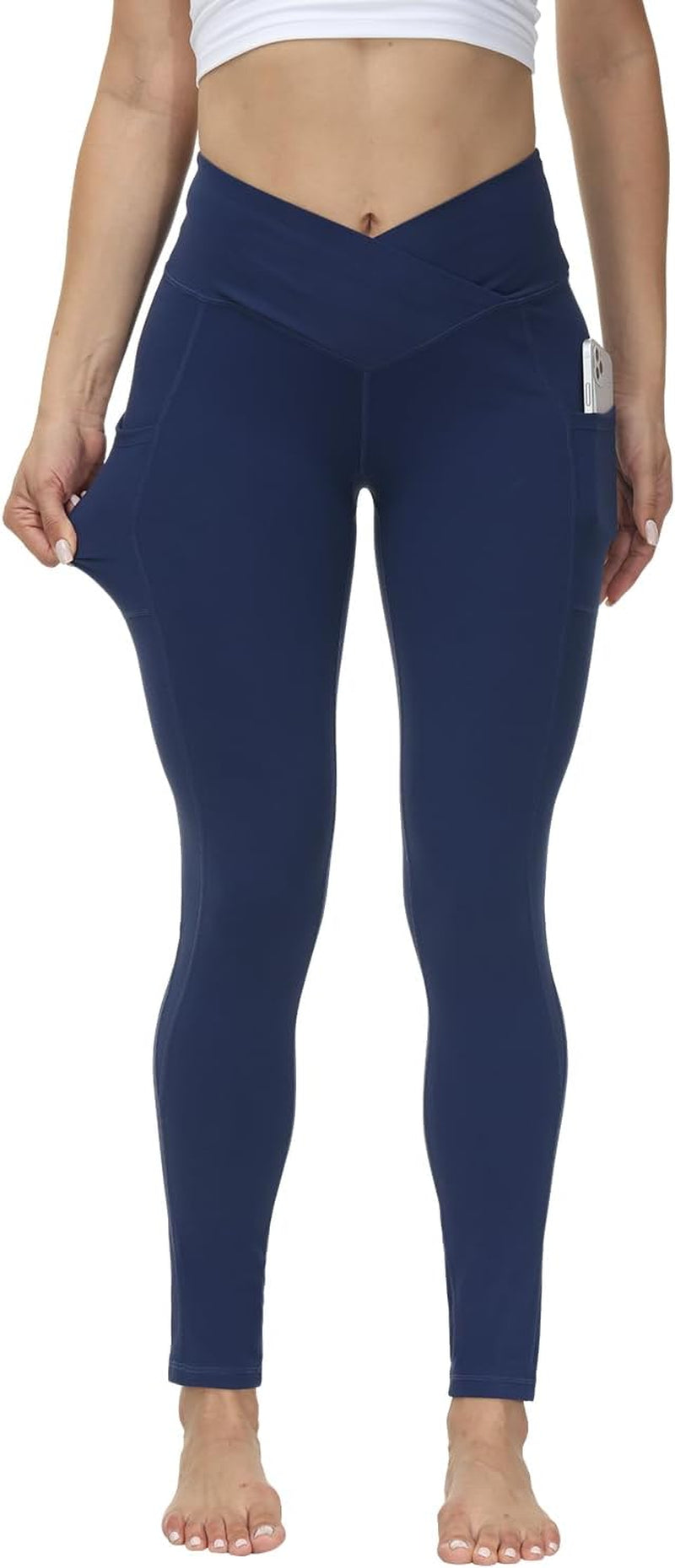 Leggings for Women with 3 Pockets Buttery Soft High Waisted Yoga Pants Non-See-Through Full-Length Tights