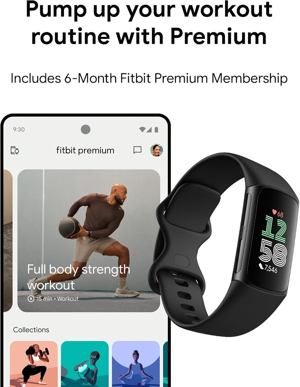 Google  Charge 6 Advanced Health and Fitness Tracker with Built-In GPS, Stress Management Tools, Sleep Tracking, 24/7 Heart Rate and More -- Black/Blac