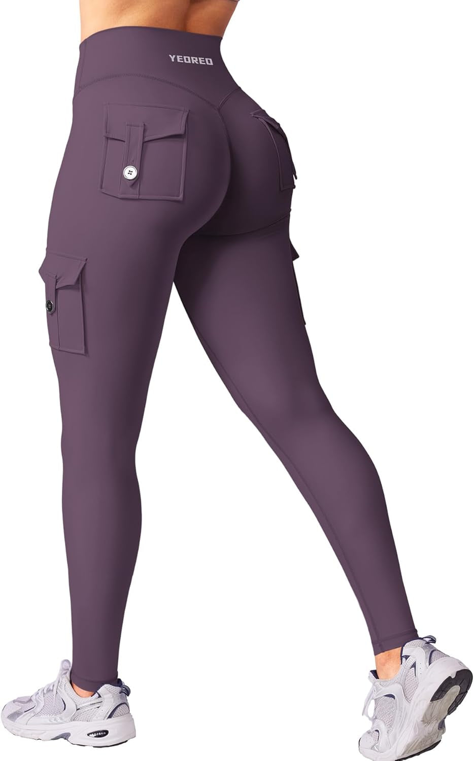 Workout Cargo Leggings with Pockets for Women No Front Seam Hidden Scrunch Hedda Leggings Compression Gym Yoga Pants