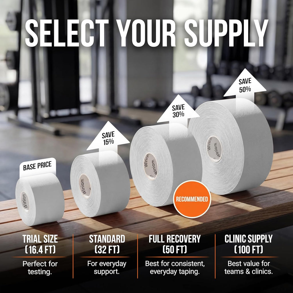 Kinesiology Tape-Incredible Support for Athletic Sports and Recovery+Free Taping Guide - Uncut 2 Inch 16.4 Feet Roll (Frosted White + Free Taping Guide, Pack of 1)