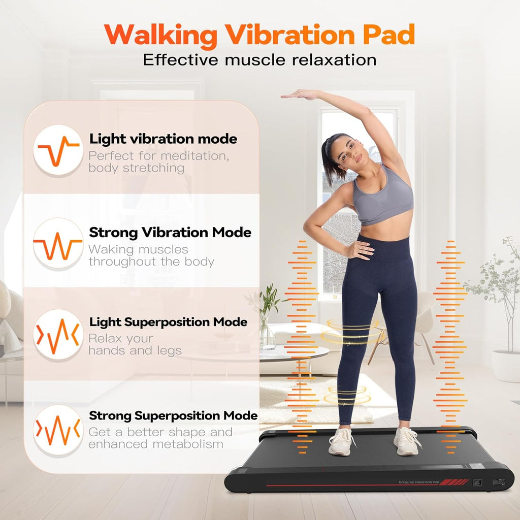 4 in 1 Walking Vibration Pad Treadmill, Walking Treadmill Pad for Home with Remote Control and APP