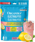 Canadian-Made Electrolytes Powder- Pink Lemonade Sachets- on the Go Sugar Free Hydration and Electrolyte Replenishment with Prebiotics and Vitamin C 3.5G X 20Ct