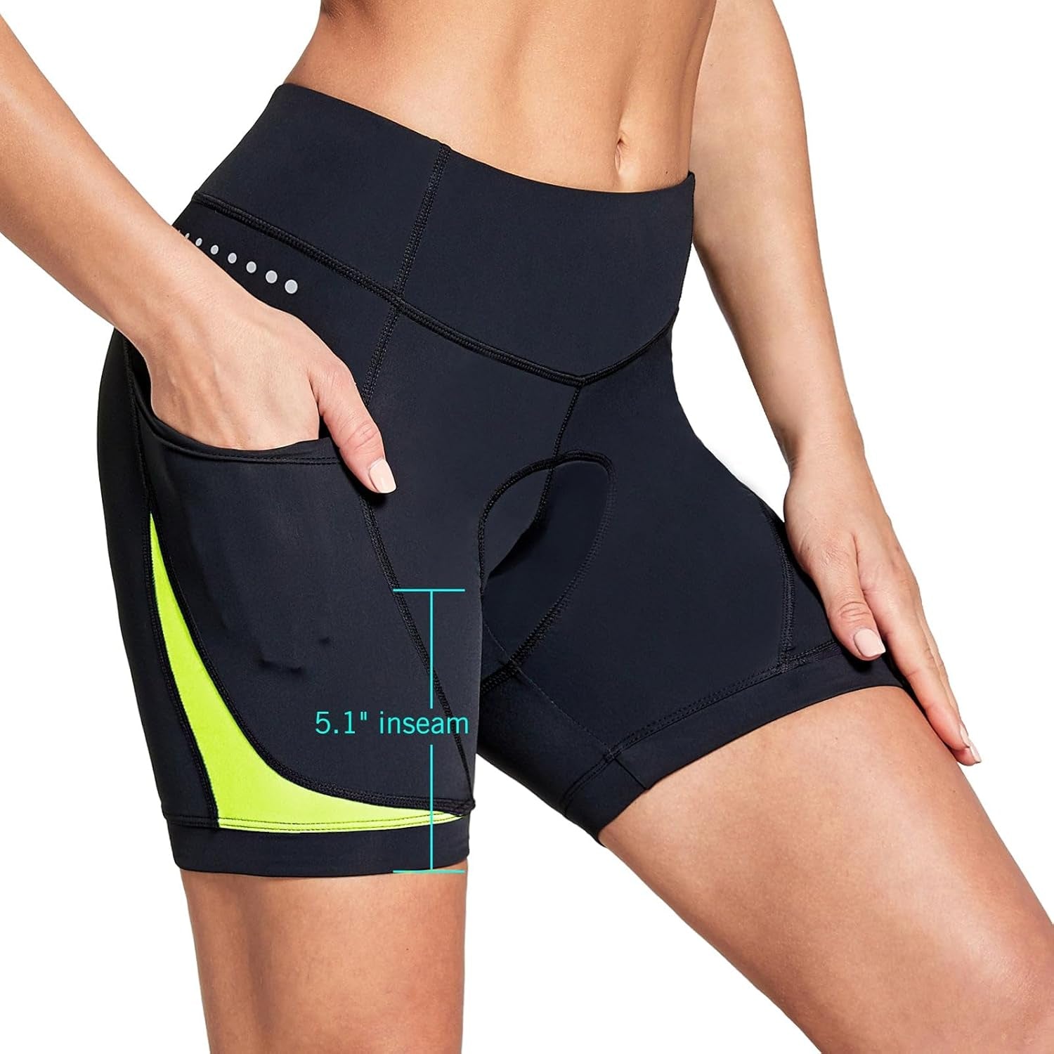 5" Bike Shorts Women 4D Padded Pockets Cycling Shorts Mountain Biking Bicycle Spin Gel UPF50+