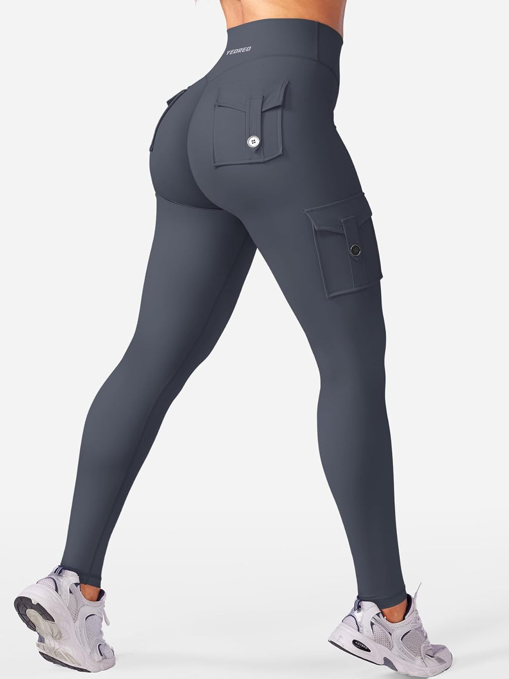 Workout Cargo Leggings with Pockets for Women No Front Seam Hidden Scrunch Hedda Leggings Compression Gym Yoga Pants