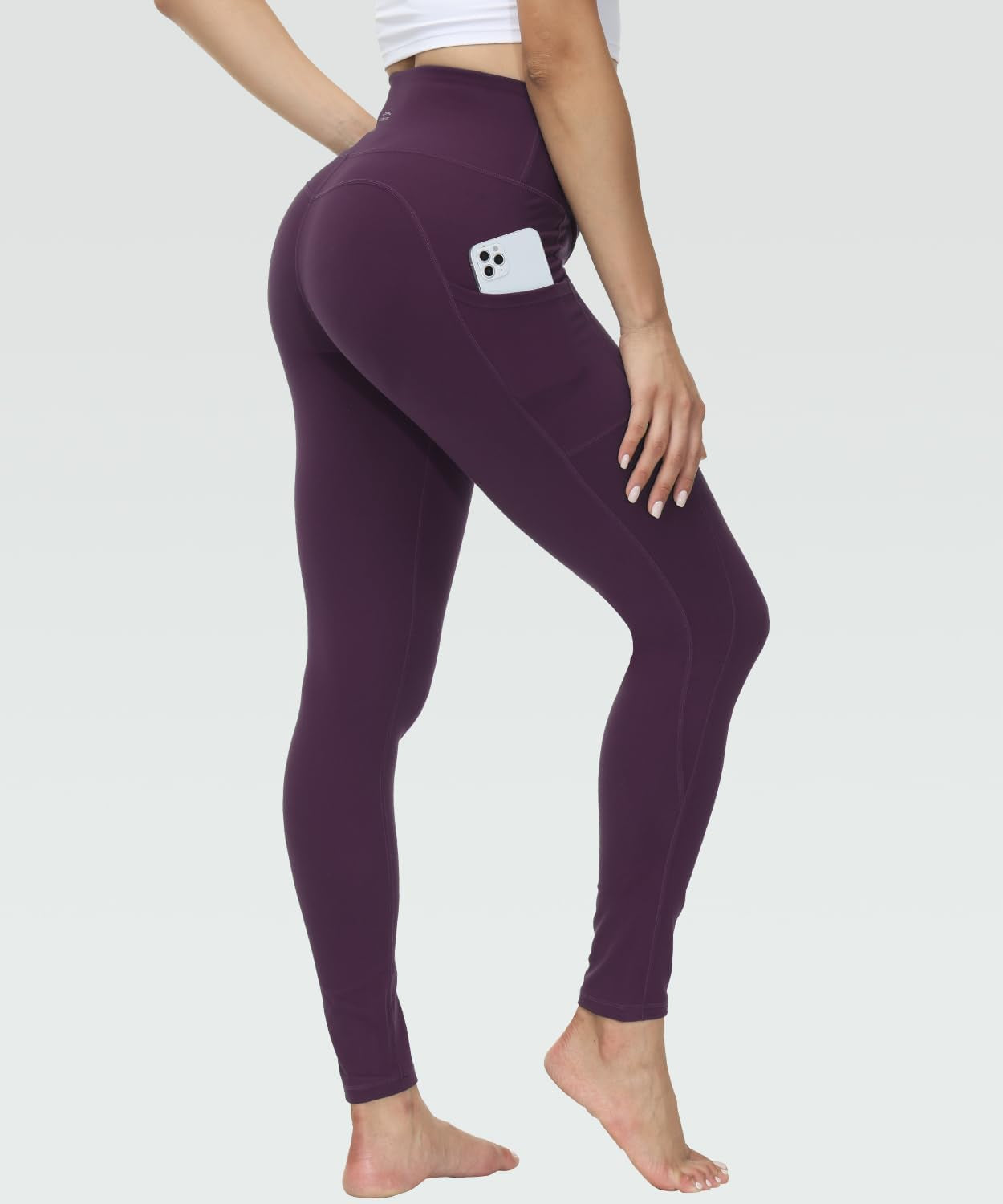 Leggings for Women with 3 Pockets Buttery Soft High Waisted Yoga Pants Non-See-Through Full-Length Tights