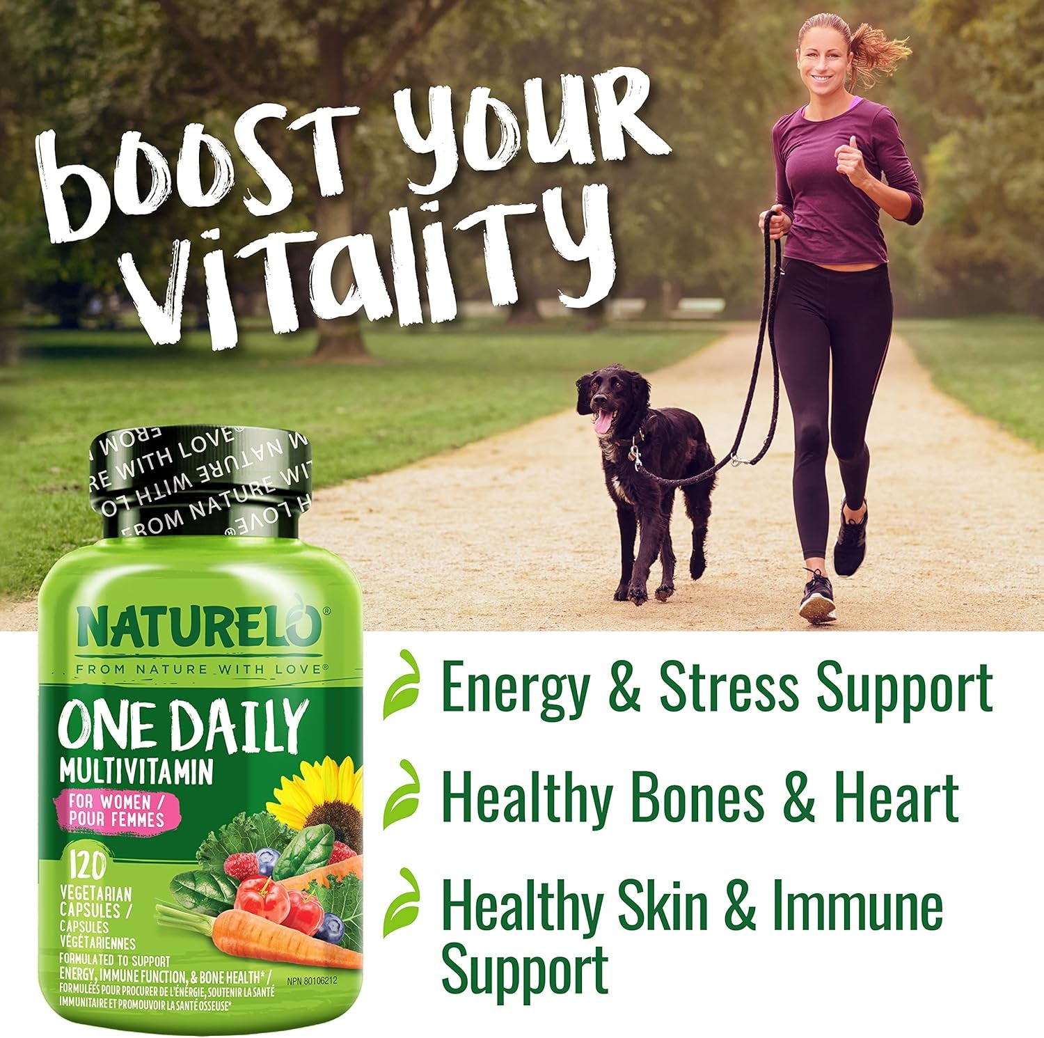 One Daily Multivitamin for Women - Energy Support - Whole Food Supplement to Nourish Hair, Skin, Nails - Non-Gmo - No Soy - Gluten Free - 120 Capsules (Pack of 2) - 8 Month Supply
