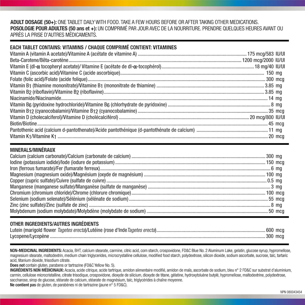 Women 50 plus Multivitamins/Minerals Supplement for Women 50+, 90 Tablets (Packaging May Vary)