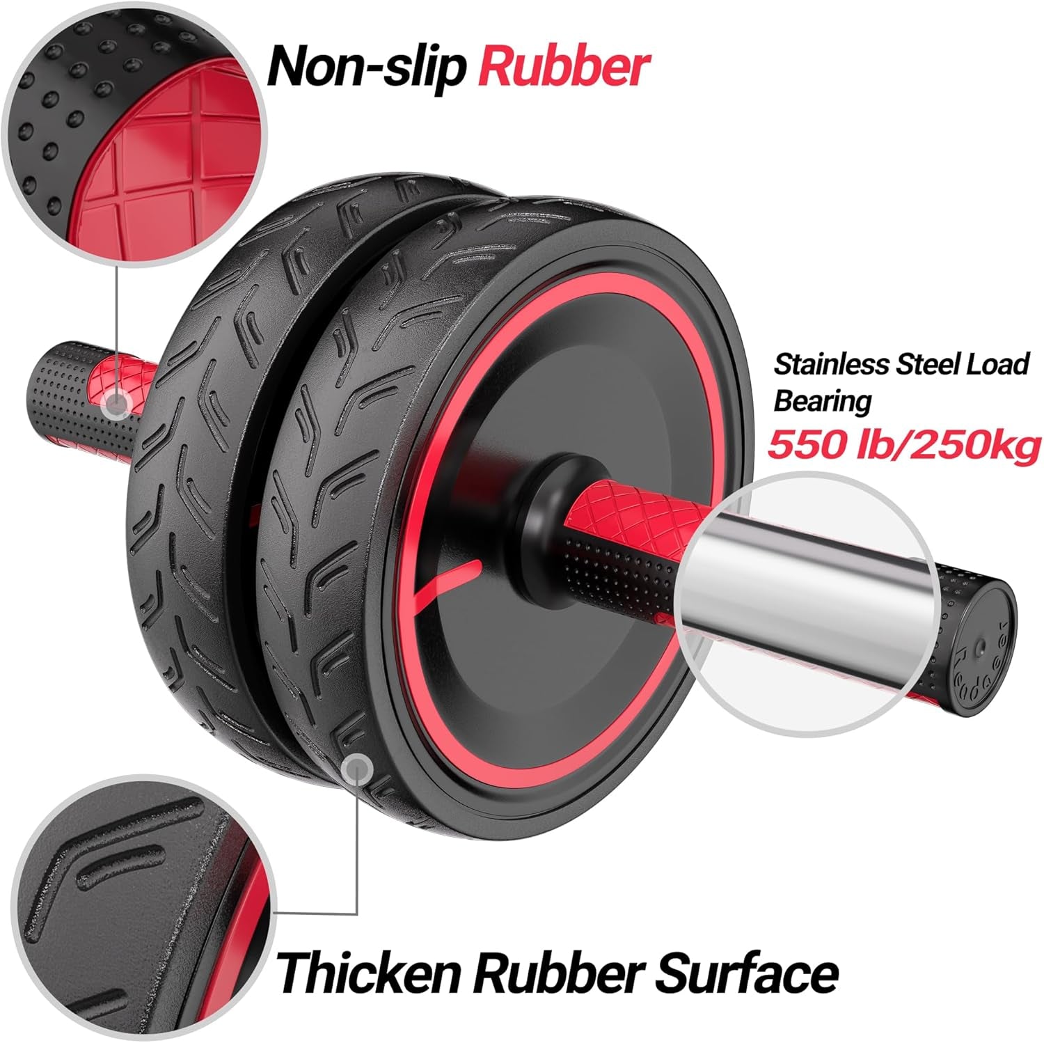 Ab Roller Wheel with Knee Pad Abdominal Exercise for Home Gym Fitness Equipment