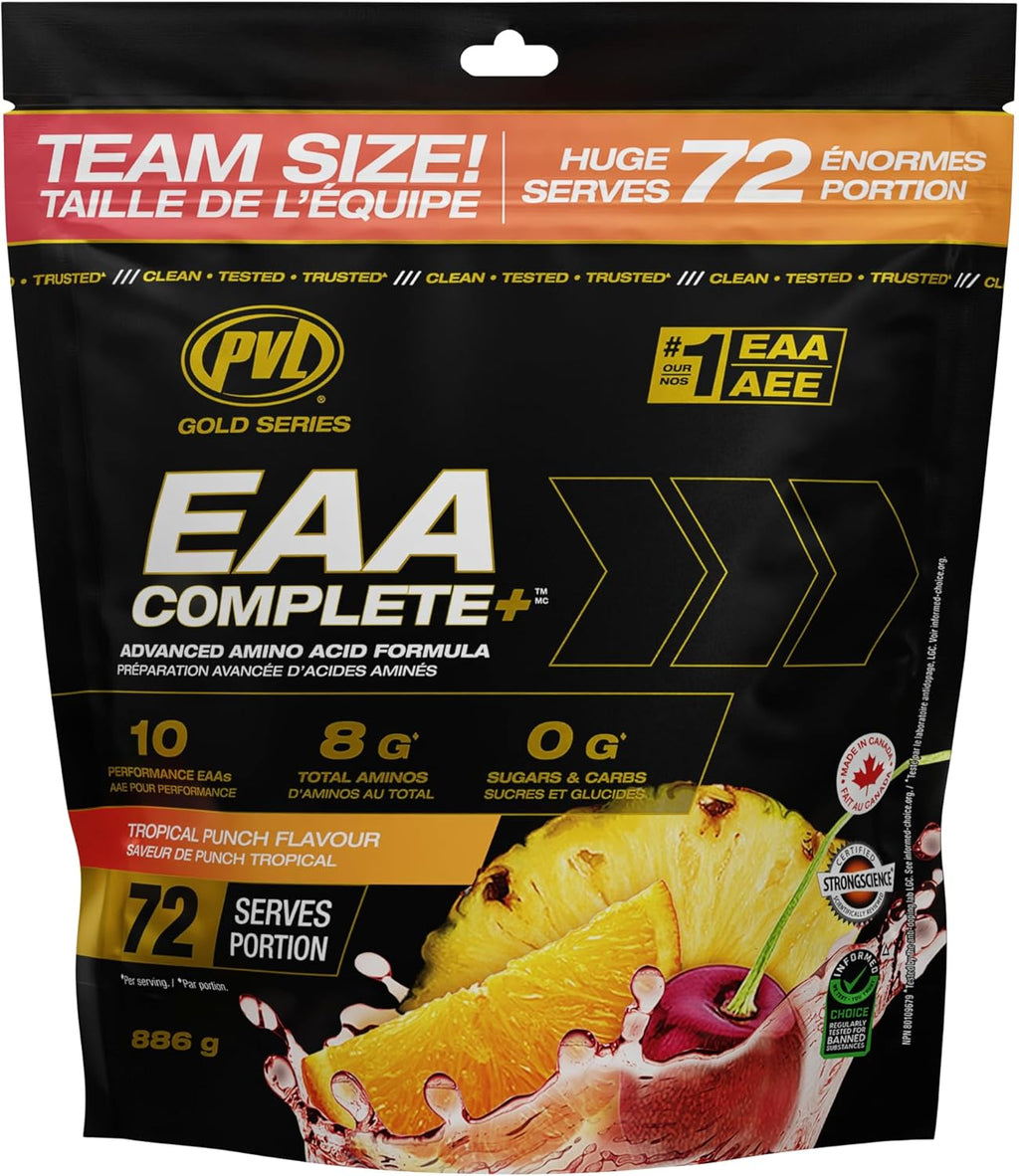 EAA BCAA COMPLETE | Pre, Intra or Post Workout – EAA/BCAA with L-Arginine, Amino Acid Supplement – Keto Friendly – (886 G, Tropical Punch)