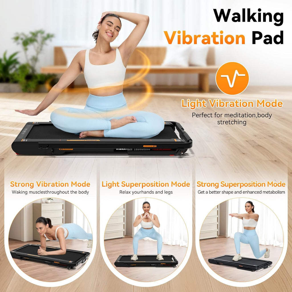 4 in 1 Walking Vibration Pad Treadmill, Walking Treadmill Pad for Home with Remote Control and APP