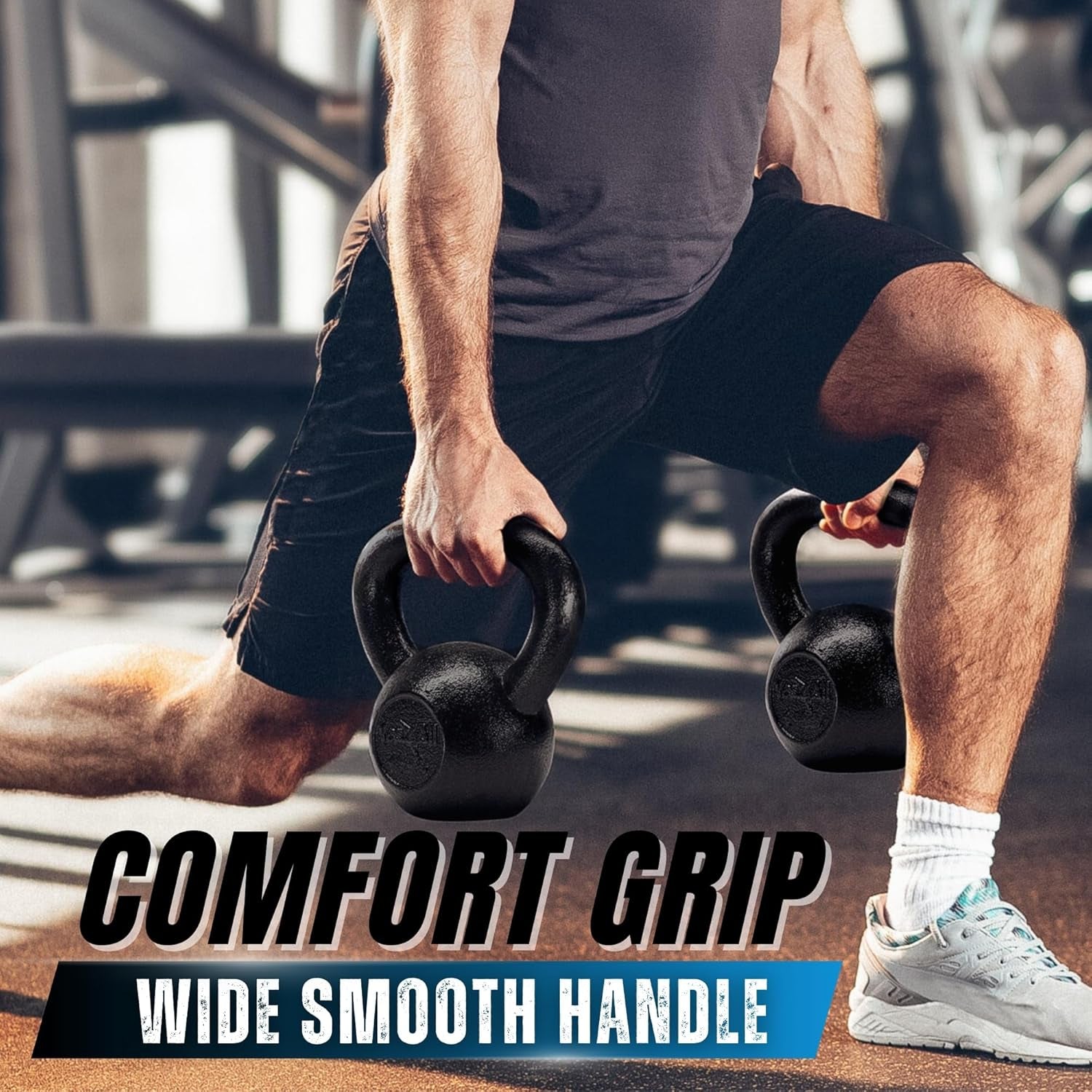 5-50 Lbs Cast Iron Kettlebell for Dumbbell Weights Exercises, Gym, Full Body Home Workout Equipment, Push Up, Grip and Strength Training