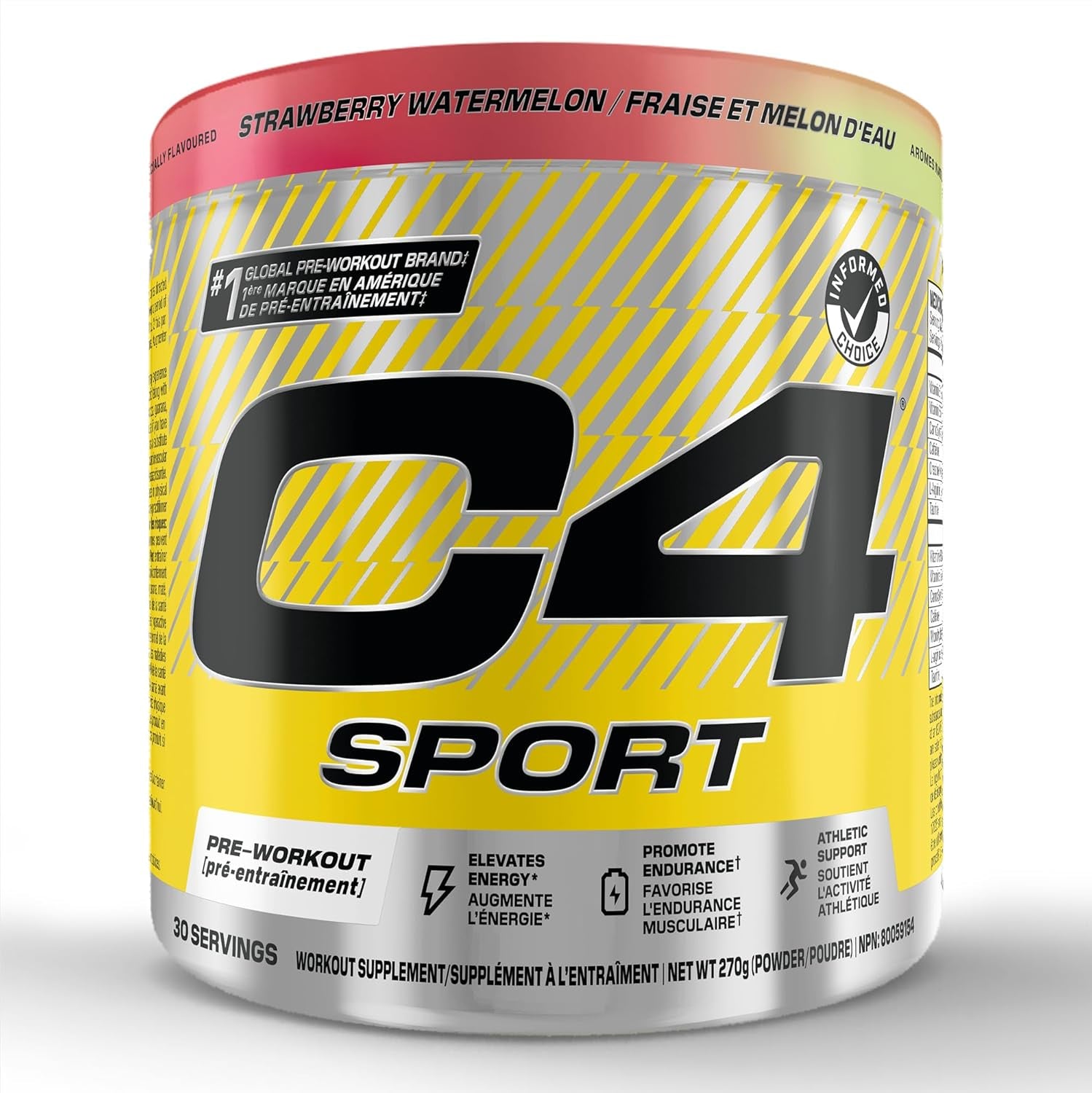 C4 Sport Pre Workout Powder - Preworkout Energy with Creatine, Beta-Alanine, and 135Mg Caffeine - NSF Certified for Sport - Strawberry Watermelon, 30 Servings