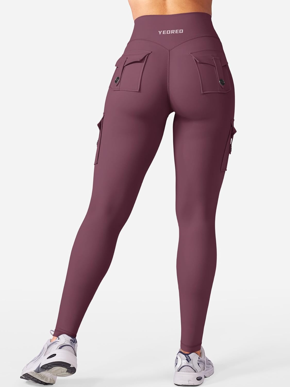 Workout Cargo Leggings with Pockets for Women No Front Seam Hidden Scrunch Hedda Leggings Compression Gym Yoga Pants