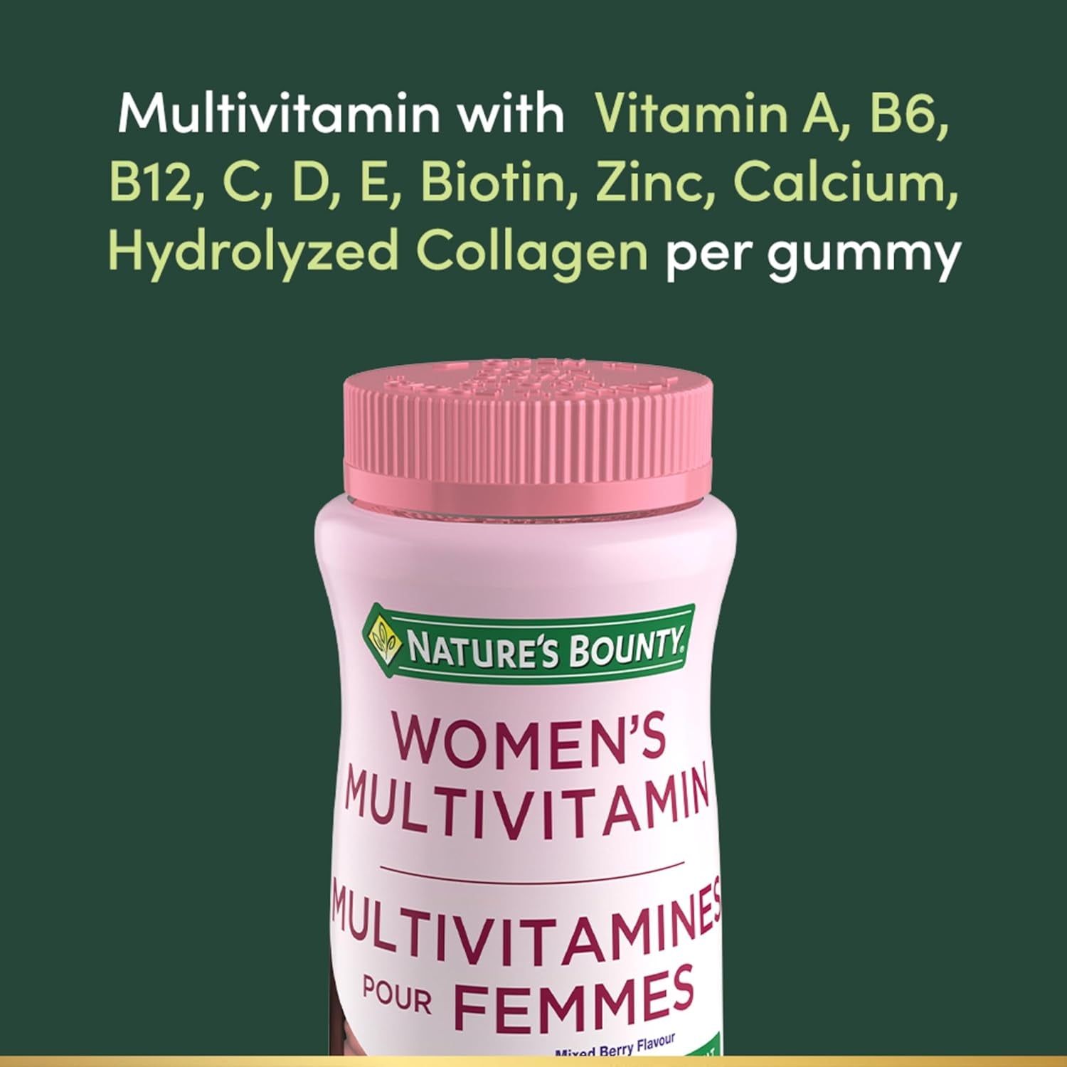Women'S Multivitamin, Helps Metabolize Nutrients, Helps Maintain Bones, Cartilage, Teeth & Gums, Aids Body in Absorption of Calcium & Phosphorus, Mixed Berry Flavour, 175 G