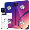 Body Fat Scale Smart BMI Scale Digital Bathroom Wireless Weight Scale, Elis 1 Body Measurements with Smartphone App Sync with Bluetooth (Red Gradient, 11"/280Mm)