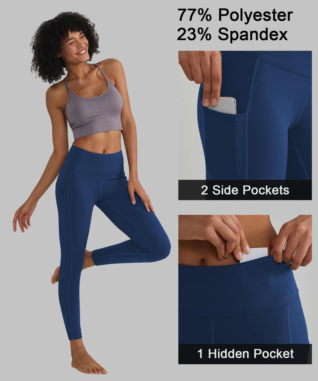 Leggings for Women with 3 Pockets Buttery Soft High Waisted Yoga Pants Non-See-Through Full-Length Tights