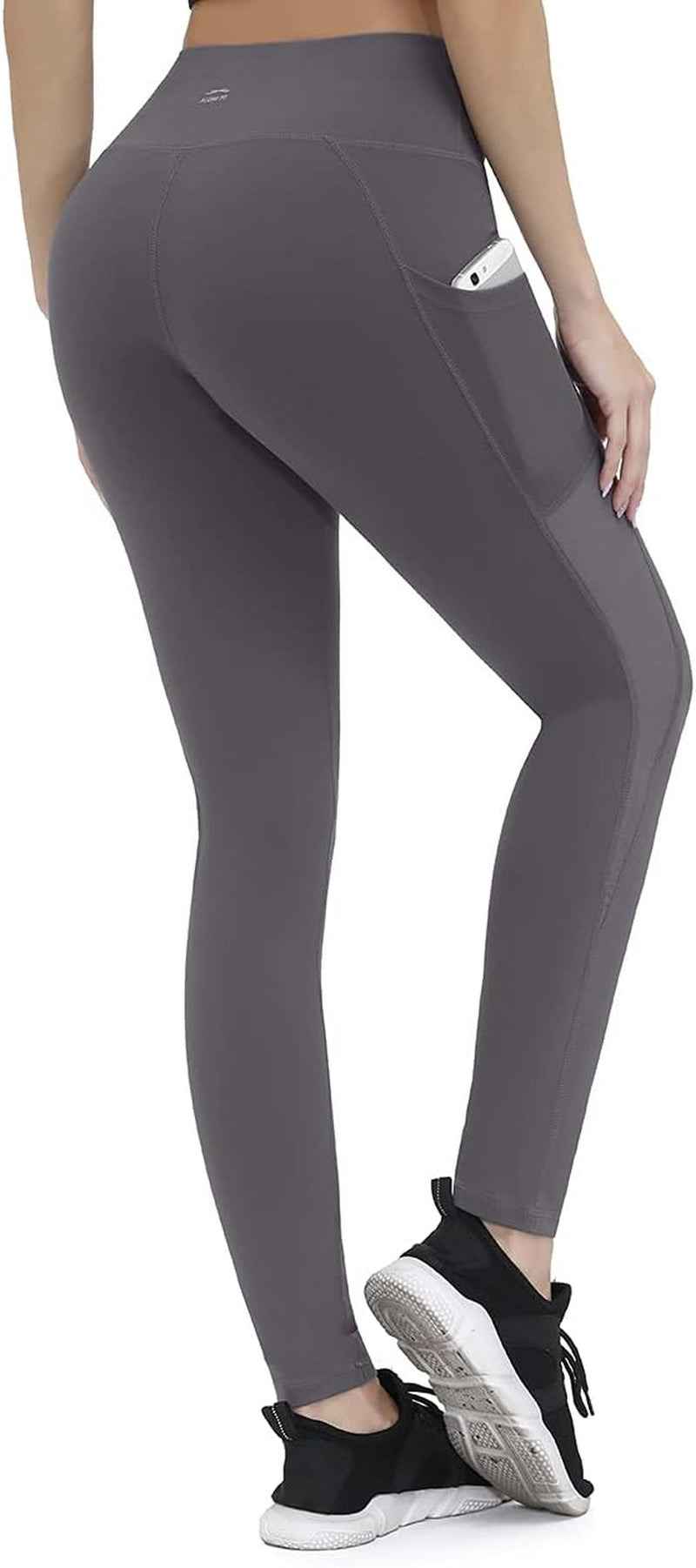 Leggings for Women Mesh Yoga Pants with Pockets Gym Workout Running