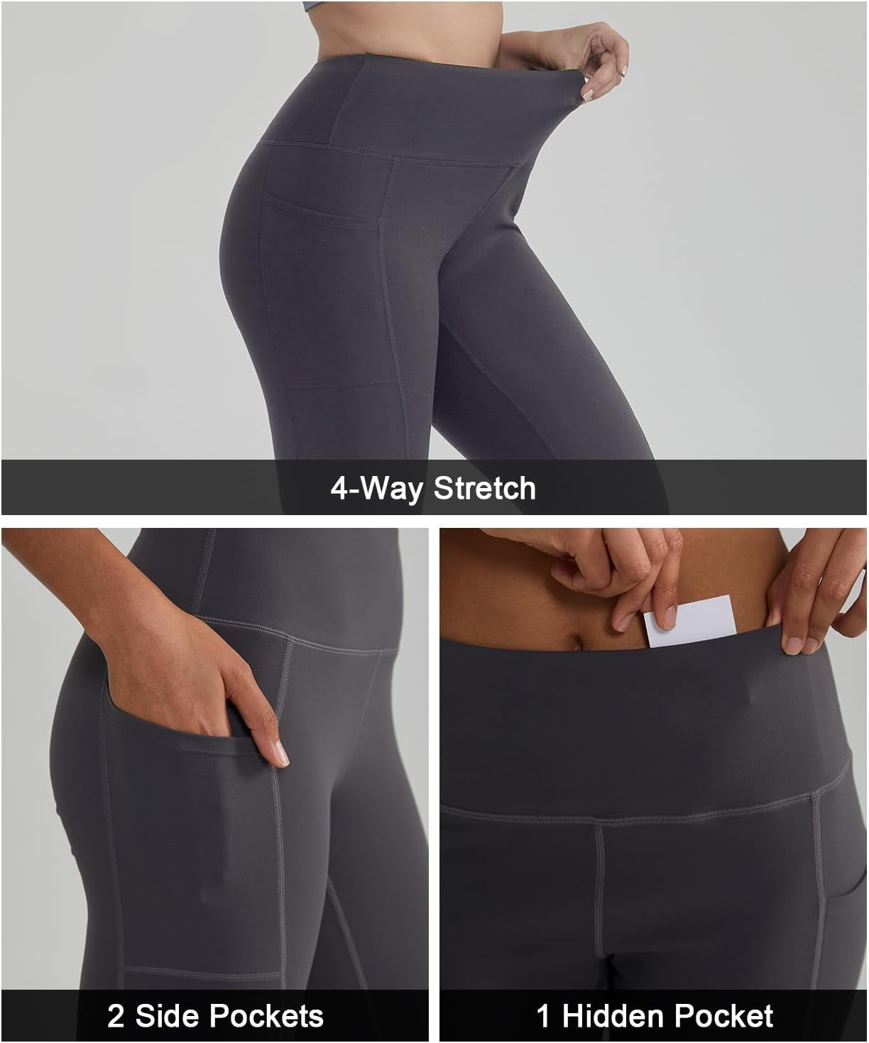 High Waisted Tummy Control Leggings for Women Yoga Pants with Pockets Workout Squat Proof Tights
