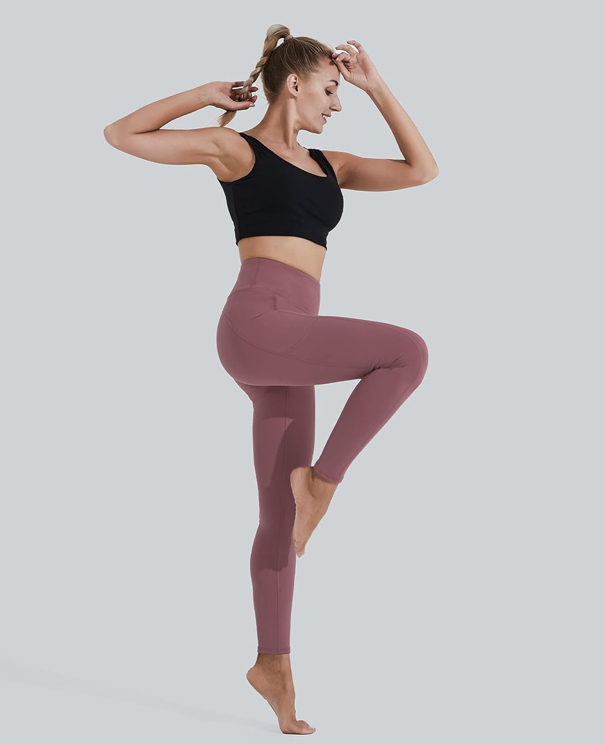 Yoga Pants for Women, High Waisted Leggings with Pockets, Tummy Control Non See through Workout Pants