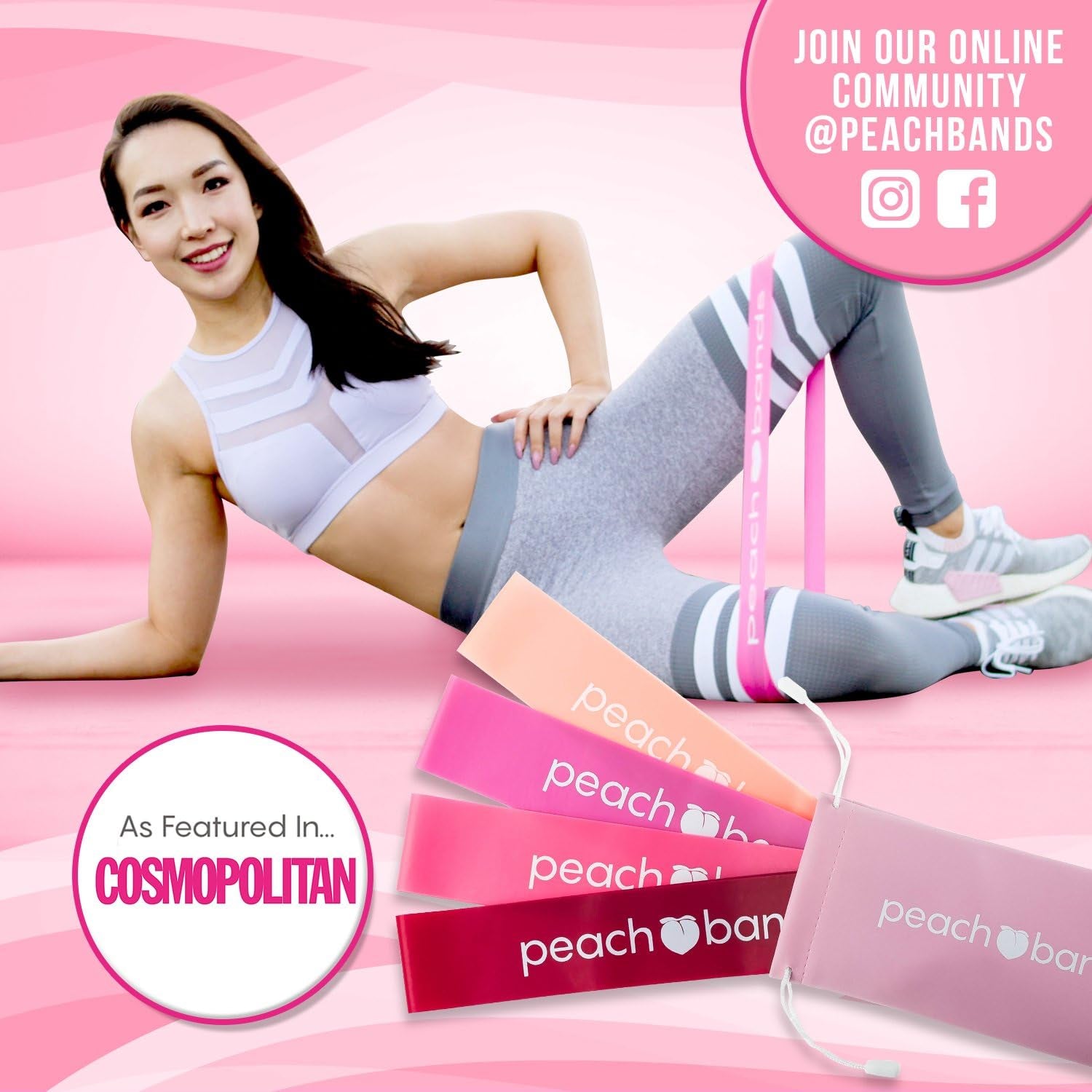 Resistance Bands Set - Exercise Workout Booty Bands for Legs and Glutes