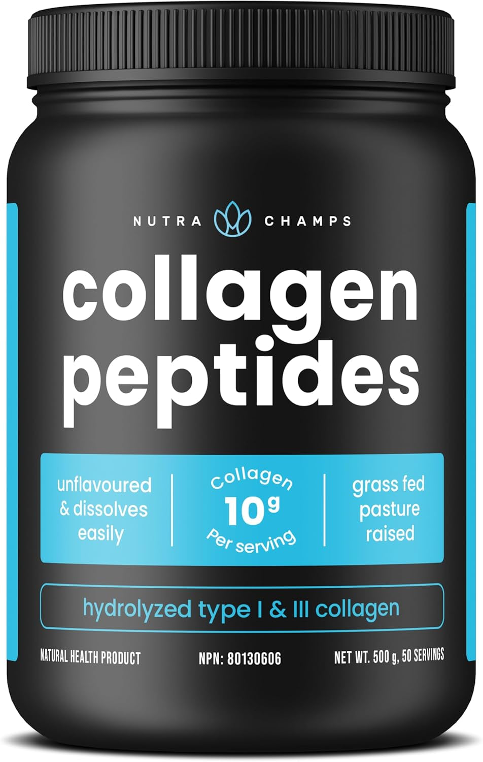 Collagen Powder - More Value with 500G of Hydrolyzed Type I & Lll - Unflavored Collagen Supplement for Hair Skin and Nails - Grass-Fed Collagens for Women & Men, Easy to Mix, Lab Tested