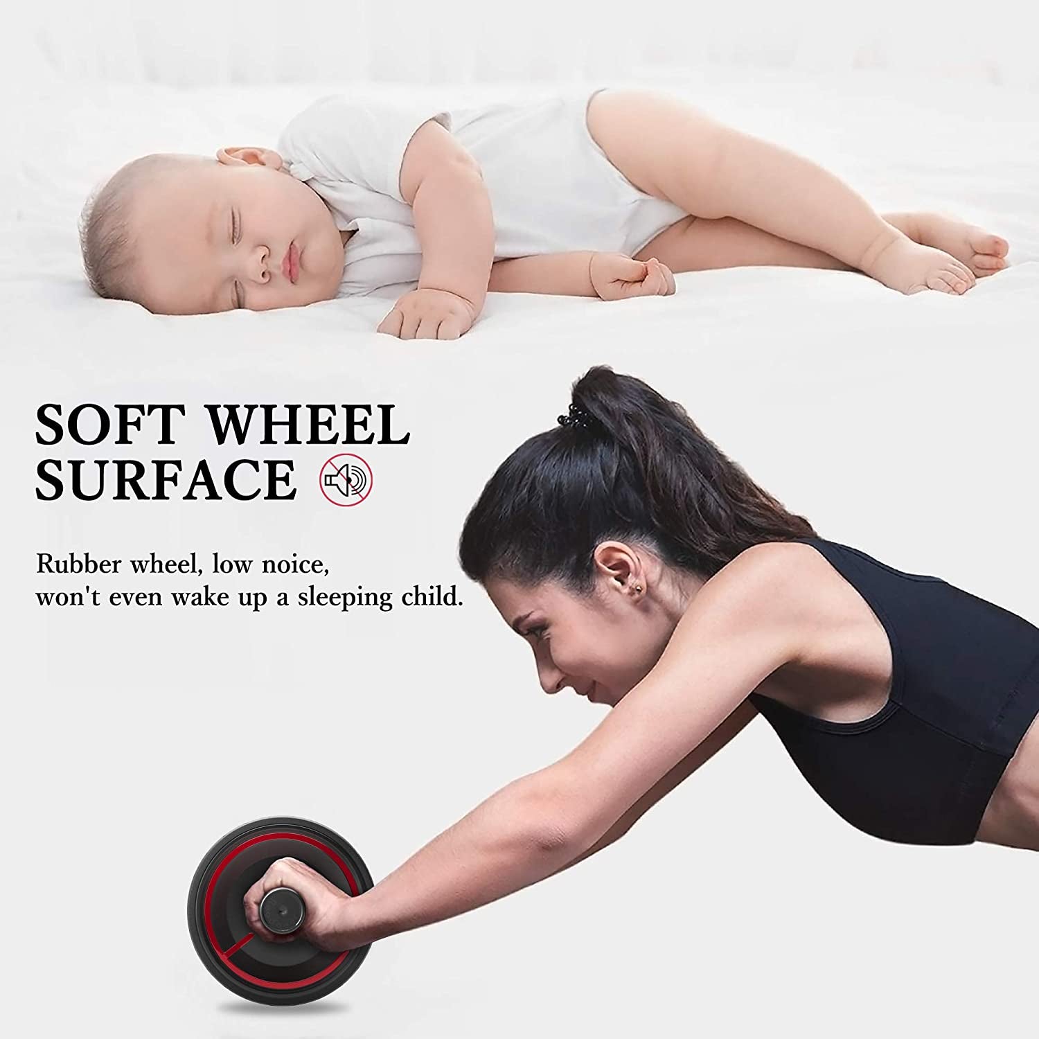 Ab Roller Wheel with Knee Pad Abdominal Exercise for Home Gym Fitness Equipment