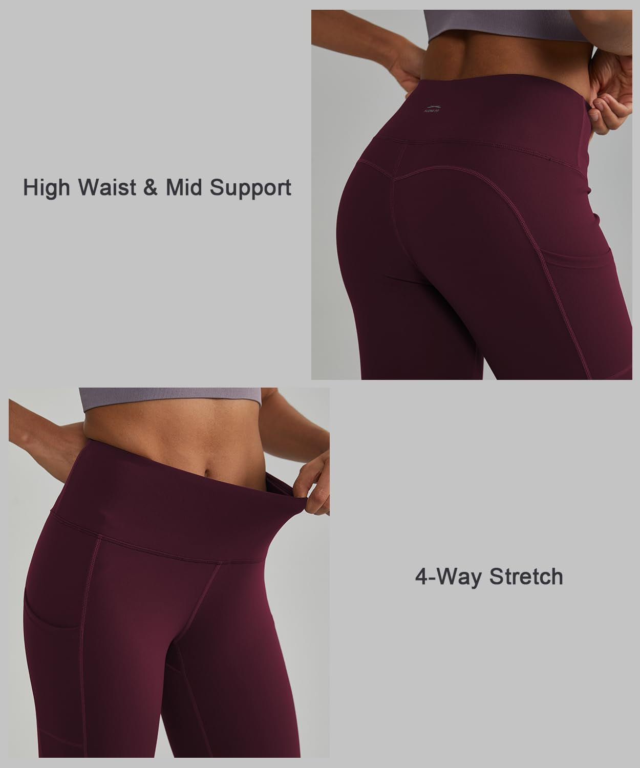 Leggings for Women with 3 Pockets Buttery Soft High Waisted Yoga Pants Non-See-Through Full-Length Tights
