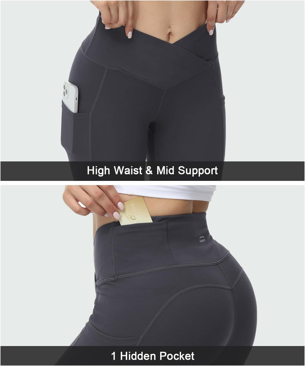 Leggings for Women with 3 Pockets Buttery Soft High Waisted Yoga Pants Non-See-Through Full-Length Tights