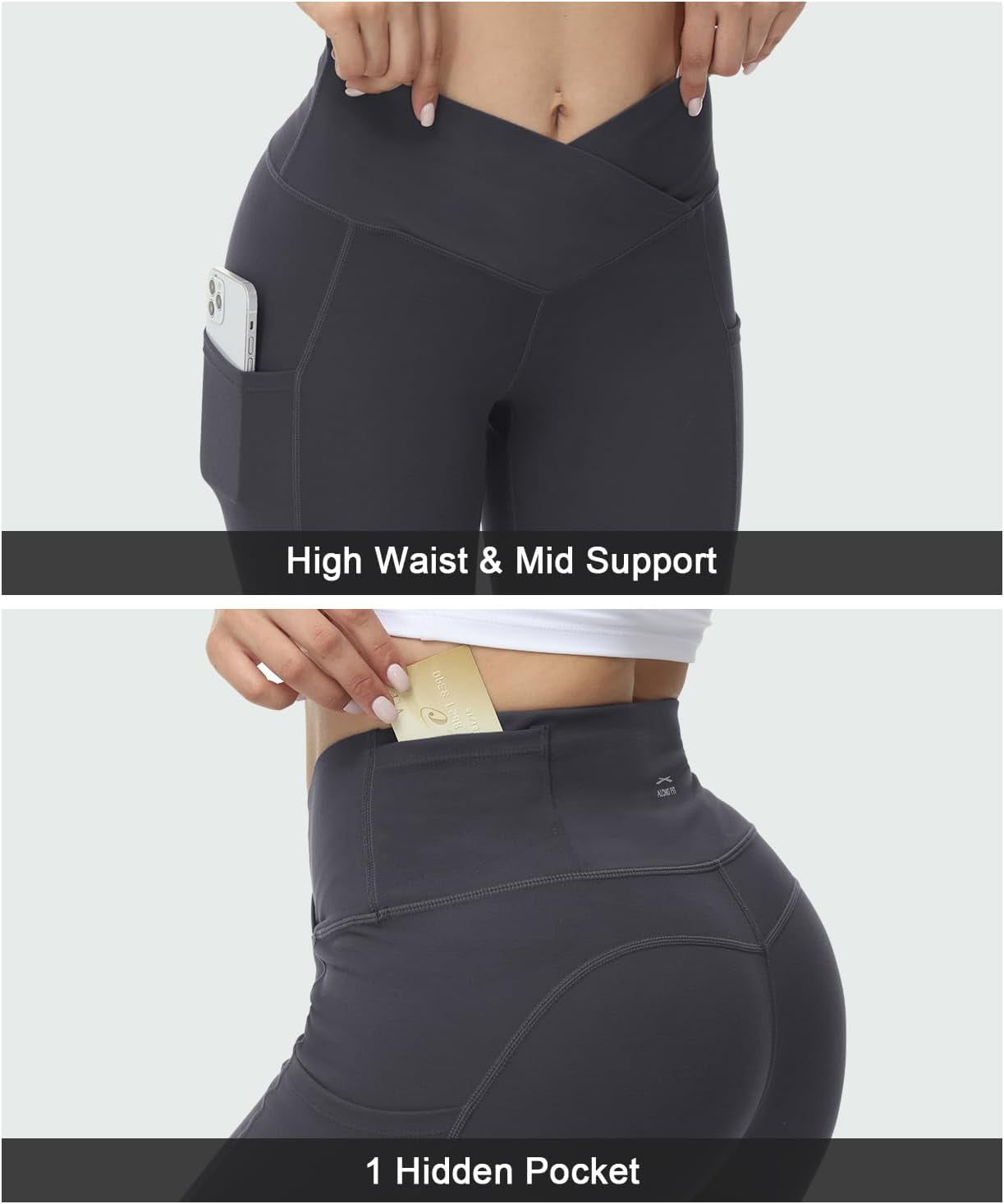 Leggings for Women with 3 Pockets Buttery Soft High Waisted Yoga Pants Non-See-Through Full-Length Tights